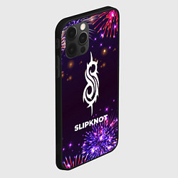 Чехол для iPhone 12 Pro Праздничный Slipknot Fireworks, цвет: 3D-черный — фото 2
