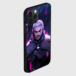 Чехол для iPhone 12 Pro Geralt - neon rain, цвет: 3D-черный — фото 2