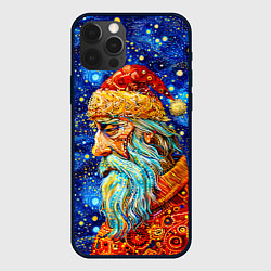 Чехол для iPhone 12 Pro Santa Claus: pop-art-brut-nouveau pointillism, цвет: 3D-черный