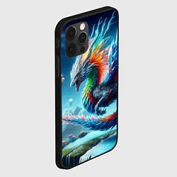 Чехол для iPhone 12 Pro Полигональный дракон на планете водопадов и грибов, цвет: 3D-черный — фото 2