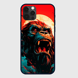 Чехол для iPhone 12 Pro King Kong roar, цвет: 3D-черный