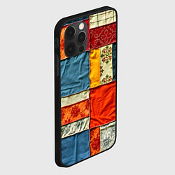 Чехол для iPhone 12 Pro Пэчворк из ярких тканей, цвет: 3D-черный — фото 2