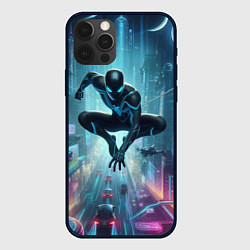 Чехол для iPhone 12 Pro Spider-man in the neon metropolis, цвет: 3D-черный