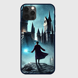 Чехол для iPhone 12 Pro Гарри Поттер перед Хогвартсом - нейроарт фантазия, цвет: 3D-черный