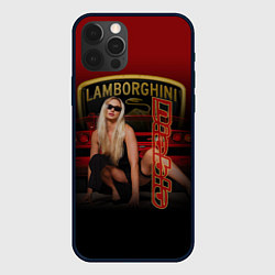 Чехол для iPhone 12 Pro Девушка и Lamborghini, цвет: 3D-черный