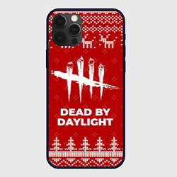 Чехол для iPhone 12 Pro Новогодний Dead by Daylight с оленями, цвет: 3D-черный