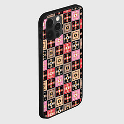 Чехол для iPhone 12 Pro Разноцветная плитка с геометрическим рисунком, цвет: 3D-черный — фото 2