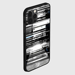 Чехол для iPhone 12 Pro Горизонтальные чёрные линии на бело-синем фоне, цвет: 3D-черный — фото 2