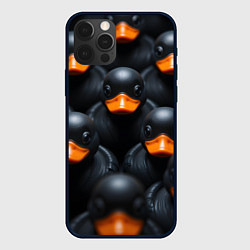 Чехол для iPhone 12 Pro Черные уточки, цвет: 3D-черный