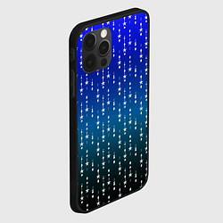 Чехол для iPhone 12 Pro Градиент сине-зелёный со звёздочками, цвет: 3D-черный — фото 2