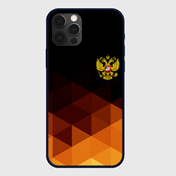Чехол для iPhone 12 Pro Герб России геометрия, цвет: 3D-черный