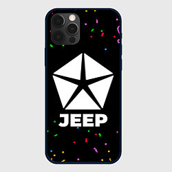 Чехол для iPhone 12 Pro Jeep конфети, цвет: 3D-черный