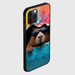 Чехол для iPhone 12 Pro Капибара в стене, цвет: 3D-черный — фото 2