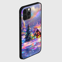 Чехол для iPhone 12 Pro Дух рождества - зимние домики, цвет: 3D-черный — фото 2