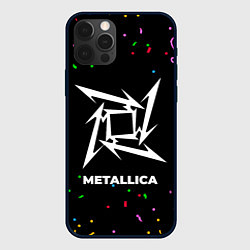 Чехол для iPhone 12 Pro Metallica конфети, цвет: 3D-черный