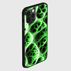 Чехол для iPhone 12 Pro Зелёная пористая структура, цвет: 3D-черный — фото 2