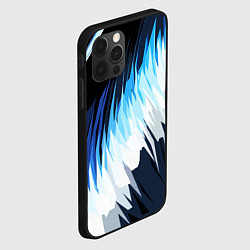 Чехол для iPhone 12 Pro Бело-синие острые полосы, цвет: 3D-черный — фото 2