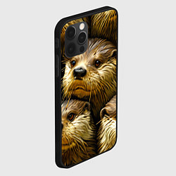 Чехол для iPhone 12 Pro Мордочки выдр, цвет: 3D-черный — фото 2