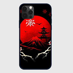 Чехол для iPhone 12 Pro Japan red black nature, цвет: 3D-черный