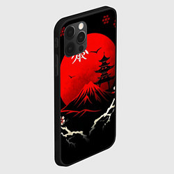 Чехол для iPhone 12 Pro Japan red black nature, цвет: 3D-черный — фото 2