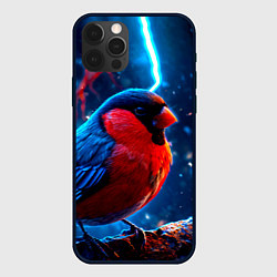 Чехол для iPhone 12 Pro Снигирь и молнии, цвет: 3D-черный