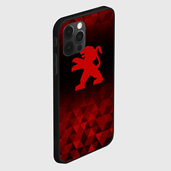 Чехол для iPhone 12 Pro Peugeot red poly, цвет: 3D-черный — фото 2