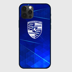 Чехол для iPhone 12 Pro Porsche blue poly, цвет: 3D-черный