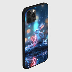 Чехол для iPhone 12 Pro Заяц с неоновым сердцем 14 февраля, цвет: 3D-черный — фото 2