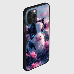 Чехол для iPhone 12 Pro Теленок и розы, цвет: 3D-черный — фото 2