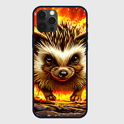 Чехол для iPhone 12 Pro Еж в огне, цвет: 3D-черный