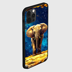 Чехол для iPhone 12 Pro Слон и космическое небо, цвет: 3D-черный — фото 2