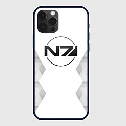 Чехол для iPhone 12 Pro Mass Effect white poly, цвет: 3D-черный