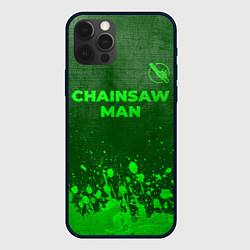 Чехол для iPhone 12 Pro Chainsaw Man - green gradient посередине, цвет: 3D-черный