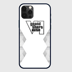 Чехол для iPhone 12 Pro GTA6 white poly, цвет: 3D-черный