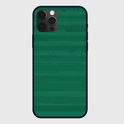 Чехол для iPhone 12 Pro Тёмный зелёный текстурные полосы, цвет: 3D-черный