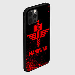 Чехол для iPhone 12 Pro Manowar - red gradient, цвет: 3D-черный — фото 2