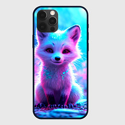 Чехол для iPhone 12 Pro Песец в неоновом свете, цвет: 3D-черный
