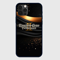 Чехол для iPhone 12 Pro Kingdom Come Deliverance 2 черная ткань с золотом, цвет: 3D-черный