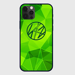 Чехол для iPhone 12 Pro Stray Kids green poly, цвет: 3D-черный