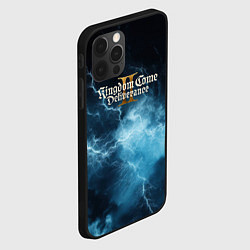 Чехол для iPhone 12 Pro Kingdom Come Deliverance 2 синие молнии, цвет: 3D-черный — фото 2