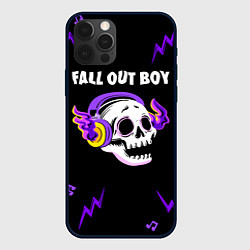 Чехол для iPhone 12 Pro Fall Out Boy неоновый череп, цвет: 3D-черный