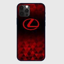 Чехол для iPhone 12 Pro Lexus red poly, цвет: 3D-черный