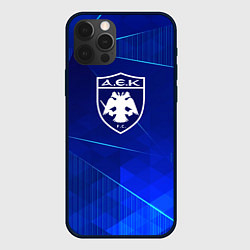 Чехол для iPhone 12 Pro AEK Athens blue poly, цвет: 3D-черный