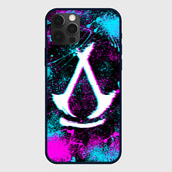 Чехол iPhone 12 Pro Assassins creed shadows - neon color