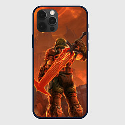 Чехол для iPhone 12 Pro Палач рока и башня Doom, цвет: 3D-черный