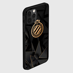 Чехол для iPhone 12 Pro Club Brugge golden poly, цвет: 3D-черный — фото 2