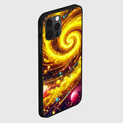 Чехол для iPhone 12 Pro Спиралевидная галактика - неоновое свечение, цвет: 3D-черный — фото 2