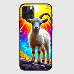 Чехол для iPhone 12 Pro Козлик в ярких лучах, цвет: 3D-черный