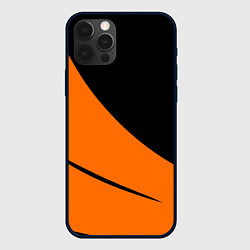 Чехол для iPhone 12 Pro Чёрно-оранжевый двуцветный, цвет: 3D-черный