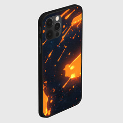 Чехол для iPhone 12 Pro Оранжевая краска в движении, цвет: 3D-черный — фото 2